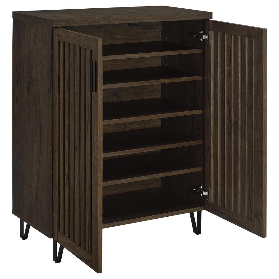 Brixton - 2 - Door Entryway Shoe Storage Cabinets - Smoked Oak Accent Cabinet modern furniture Contempo Furniture