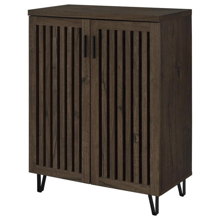 Brixton - 2 - Door Entryway Shoe Storage Cabinets - Smoked Oak Accent Cabinet modern furniture Contempo Furniture