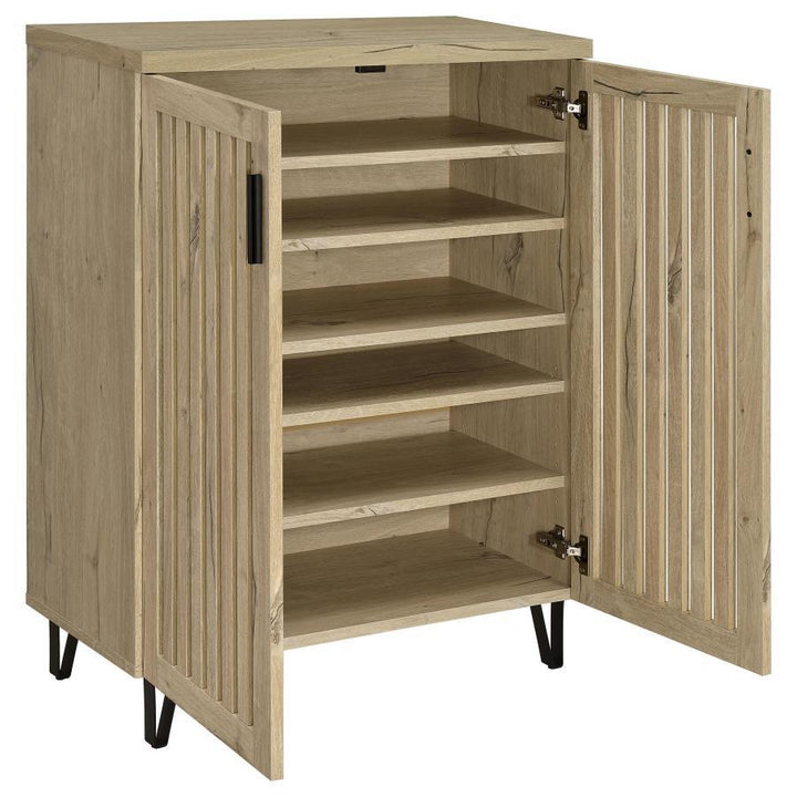 Brixton - 2 - Door Entryway Shoe Storage Cabinets White Oak Accent Cabinet modern furniture Contempo Furniture