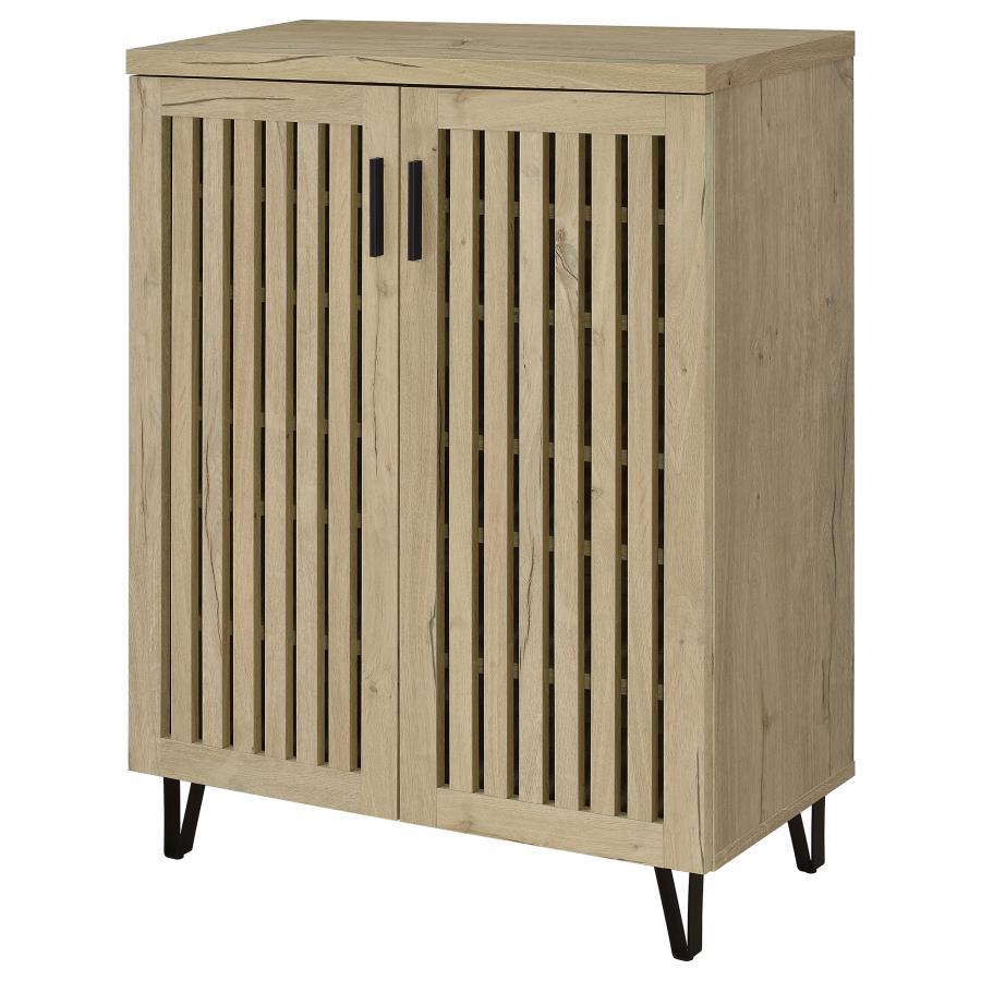 Brixton - 2 - Door Entryway Shoe Storage Cabinets White Oak Accent Cabinet modern furniture Contempo Furniture