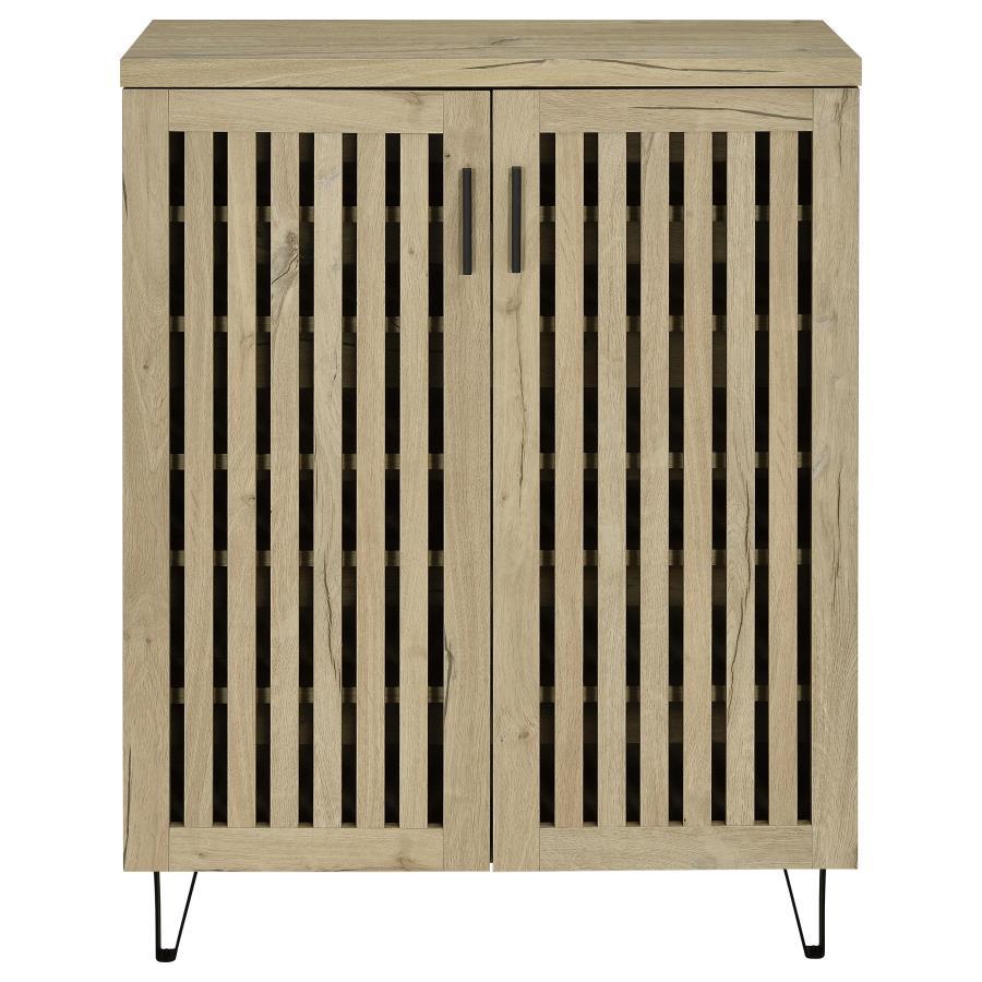 Brixton - 2 - Door Entryway Shoe Storage Cabinets White Oak Accent Cabinet modern furniture Contempo Furniture