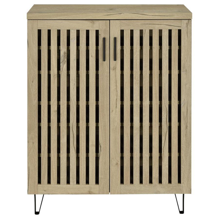 Brixton - 2 - Door Entryway Shoe Storage Cabinets White Oak Accent Cabinet modern furniture Contempo Furniture