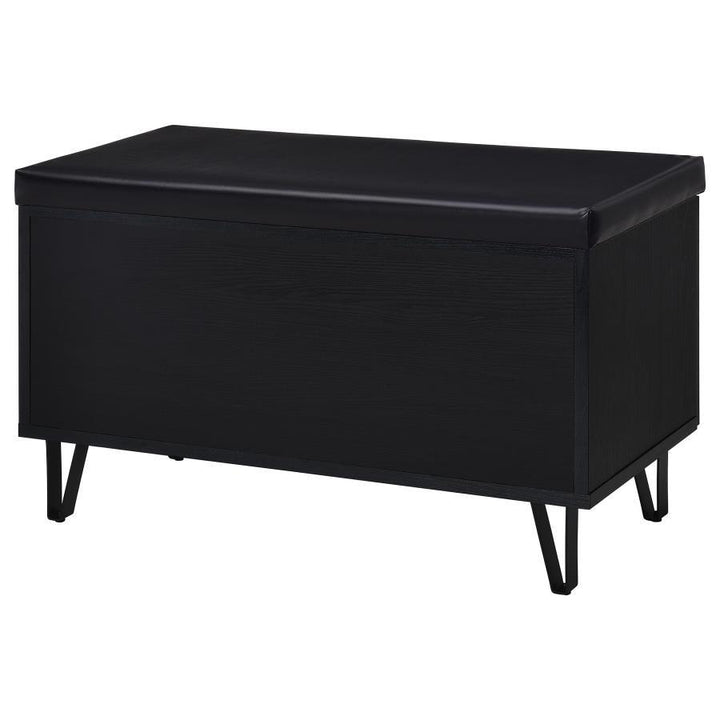 Brixton - 2 - Door Padded Entryway Shoe Storage Bench - Black Storage Bench modern furniture Contempo Furniture