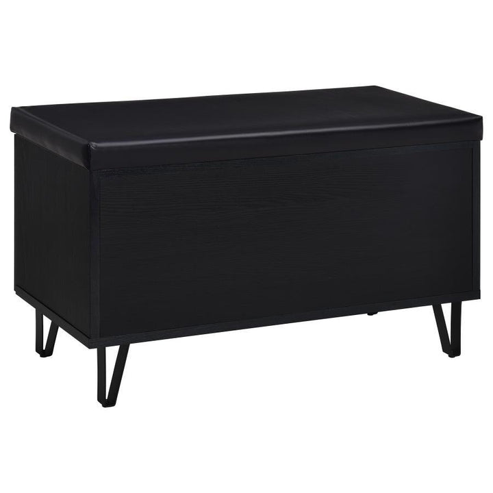 Brixton - 2 - Door Padded Entryway Shoe Storage Bench - Black Storage Bench modern furniture Contempo Furniture