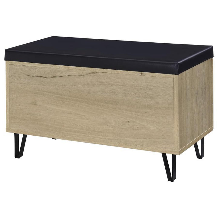 Brixton - 2 - Door Padded Entryway Shoe Storage Bench - White Oak Storage Bench modern furniture Contempo Furniture