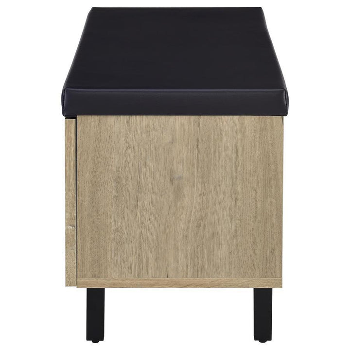 Brixton - 2 - Door Padded Entryway Shoe Storage Bench - White Oak Storage Bench modern furniture Contempo Furniture