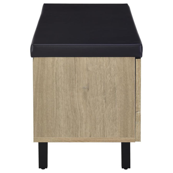 Brixton - 2 - Door Padded Entryway Shoe Storage Bench - White Oak Storage Bench modern furniture Contempo Furniture