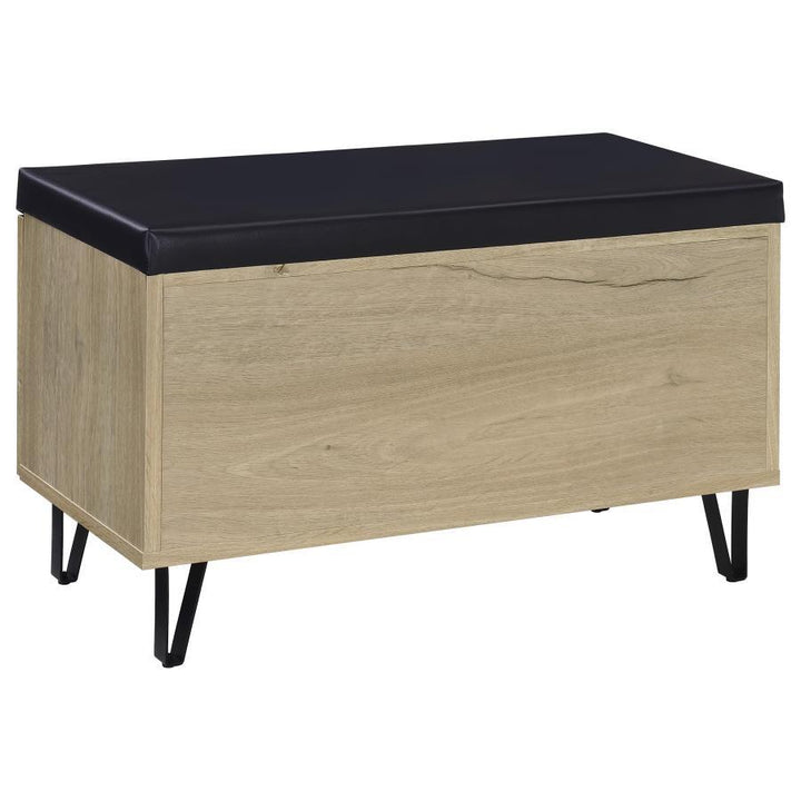 Brixton - 2 - Door Padded Entryway Shoe Storage Bench - White Oak Storage Bench modern furniture Contempo Furniture
