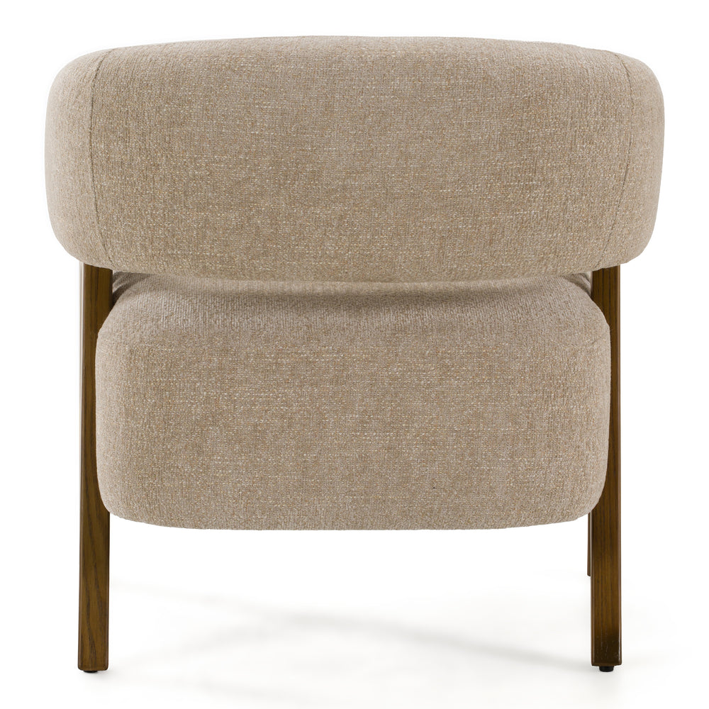 Brock - Mid-Century Modern Beige Fabric + Ash Accent Chair - View 8