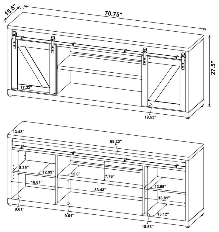 Brockton - 2 - Door Engineered Wood TV Stand - Gray Driftwood TV Stand modern furniture Contempo Furniture