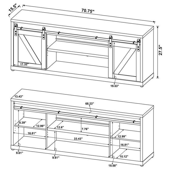 Brockton - 2 - Door Engineered Wood TV Stand - Gray Driftwood TV Stand modern furniture Contempo Furniture