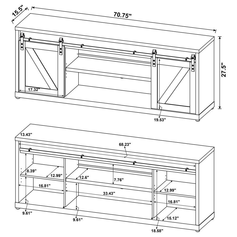 Brockton - 2 - Door Engineered Wood TV Stand - Gray Driftwood TV Stand modern furniture Contempo Furniture