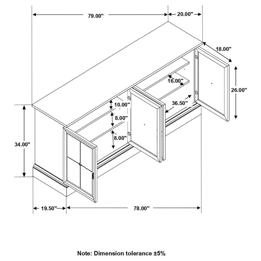 Brockway - 4 - Door Dining Sideboard Buffet Cabinet - Barley Brown Buffets modern furniture Contempo Furniture
