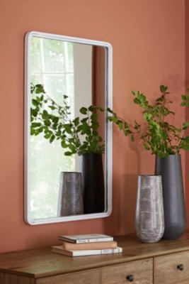 Brocky Accent Mirror - White Accent Mirror modern furniture Contempo Furniture