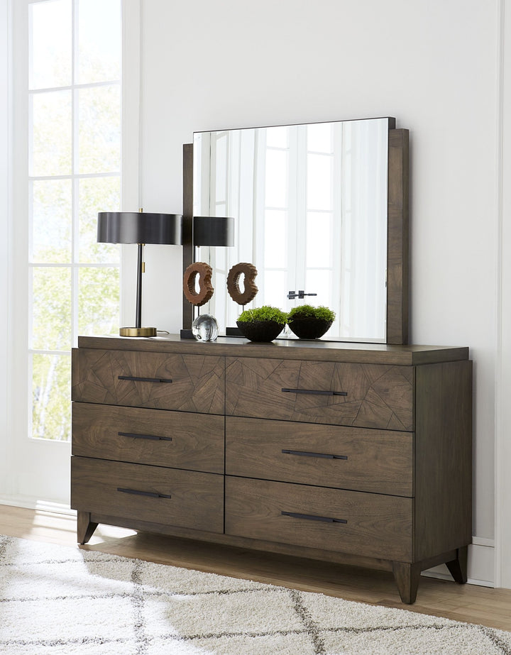 Broderick Dresser Mirror in Wild Oats Brown Mirror modern furniture Contempo Furniture