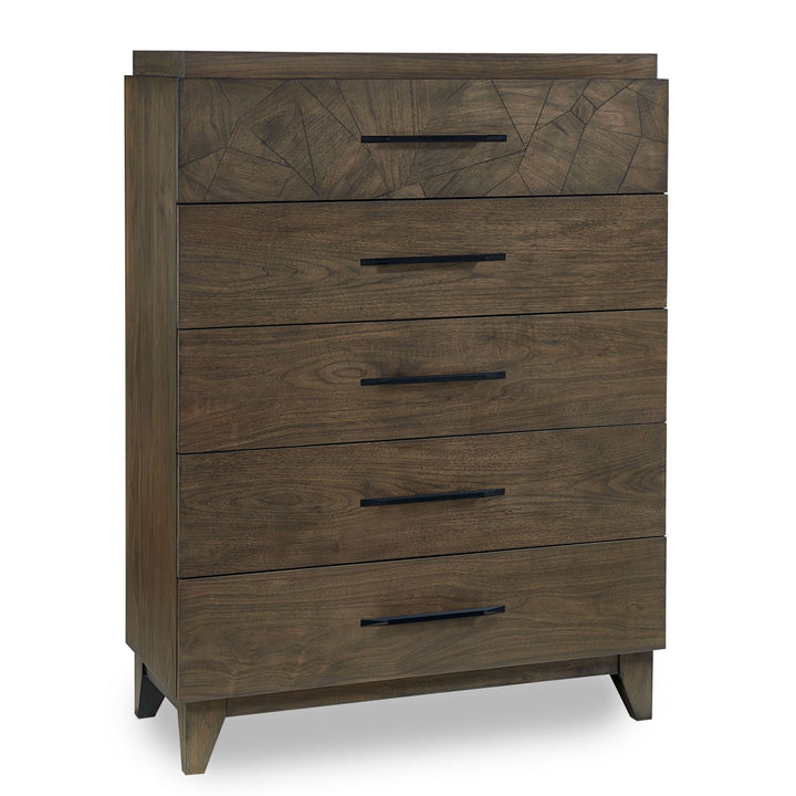 Broderick Five - Drawer Chest  in Wild Oats Brown Chest modern furniture Contempo Furniture