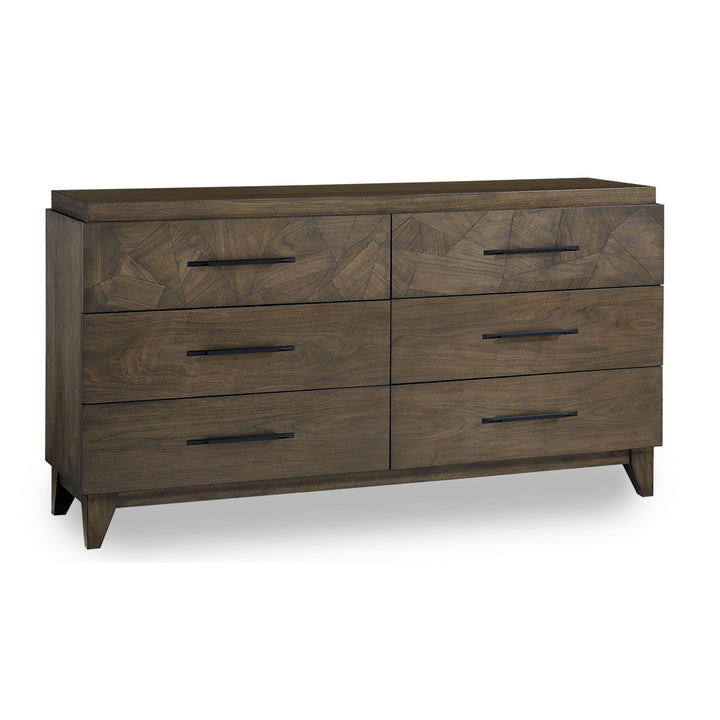 Broderick Six - Drawer Dresser  in Wild Oats Brown Dresser modern furniture Contempo Furniture