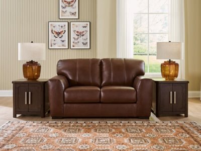 Brogliano Loveseat - Light Brown Stationary Loveseat modern furniture Contempo Furniture