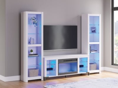 Brollevi 3 - Piece Entertainment Center - White Entertainment Centers modern furniture Contempo Furniture