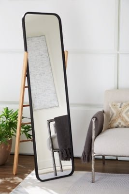 Bronick Floor Mirror - Black Floor Mirror modern furniture Contempo Furniture