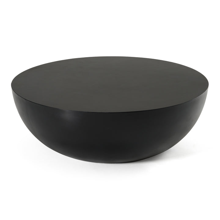 Bronte  Modern Black Concrete Round Coffee Table