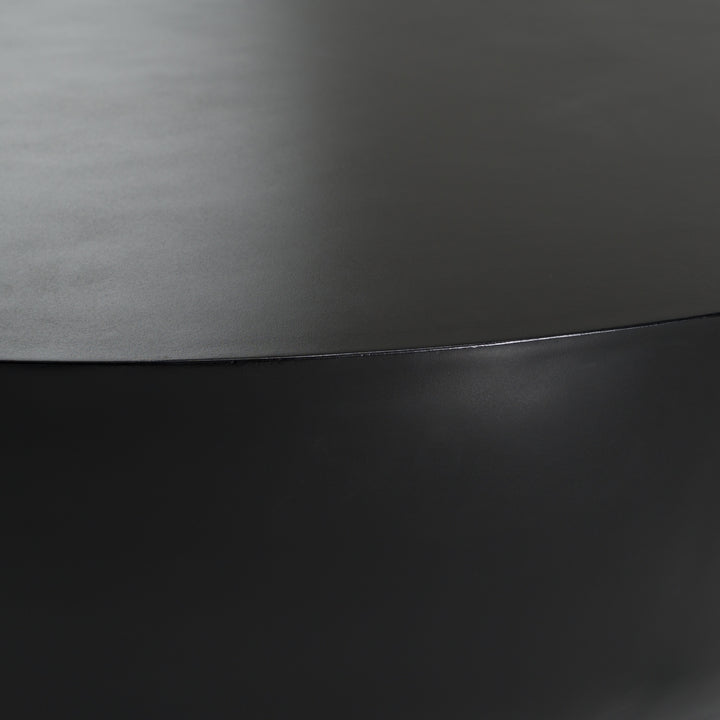 Bronte  Modern Black Concrete Round Coffee Table