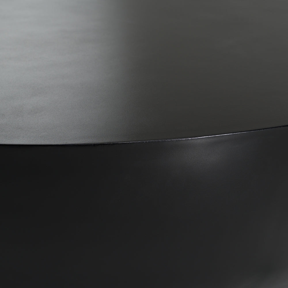 Bronte - Modern Black Concrete Round Coffee Table - View 4
