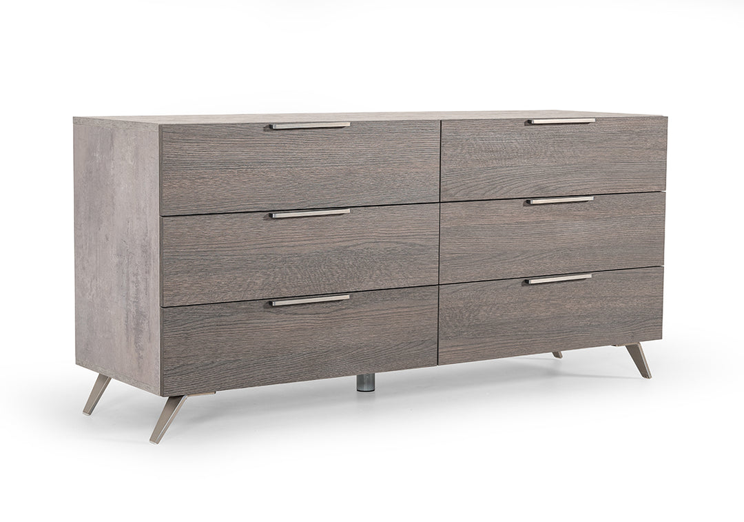 Bronx Italian Modern Faux Concrete & Grey 4-Piece Bedroom Set