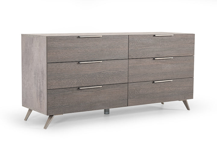 Bronx Italian Modern Faux Concrete &amp; Grey Bedroom Set