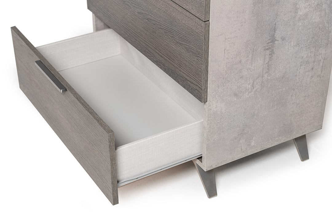 Bronx Italian Modern Faux Concrete  and  Grey Bedroom Set