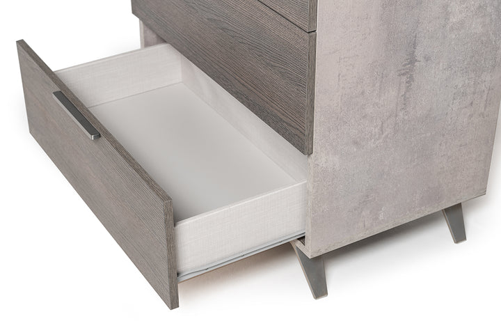 Bronx Italian Modern Faux Concrete &amp; Grey Bedroom Set