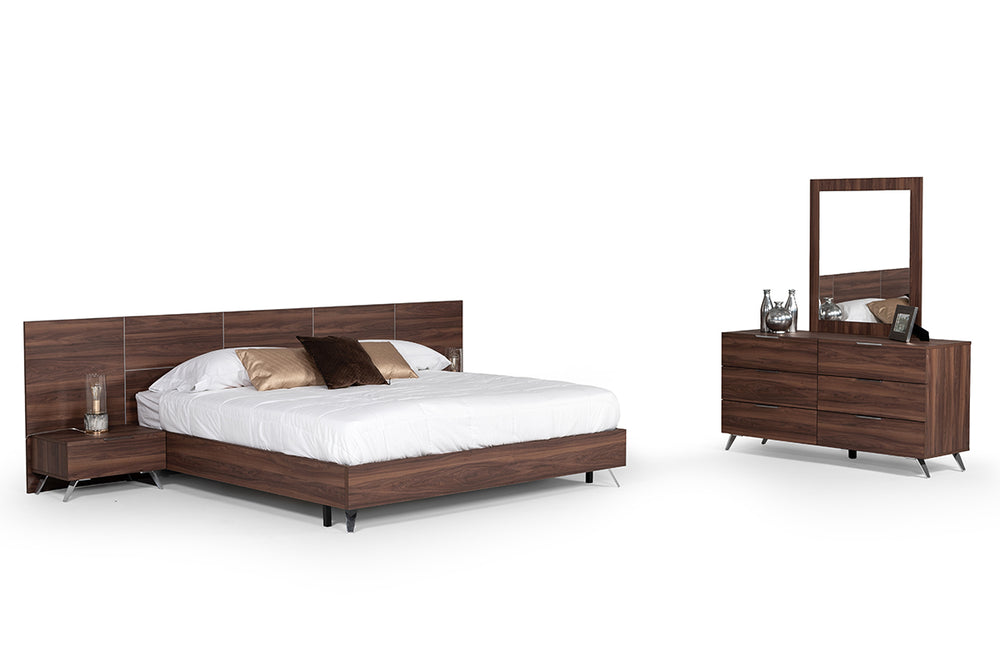 Brooklyn Italian Modern Walnut Mirror - View 2