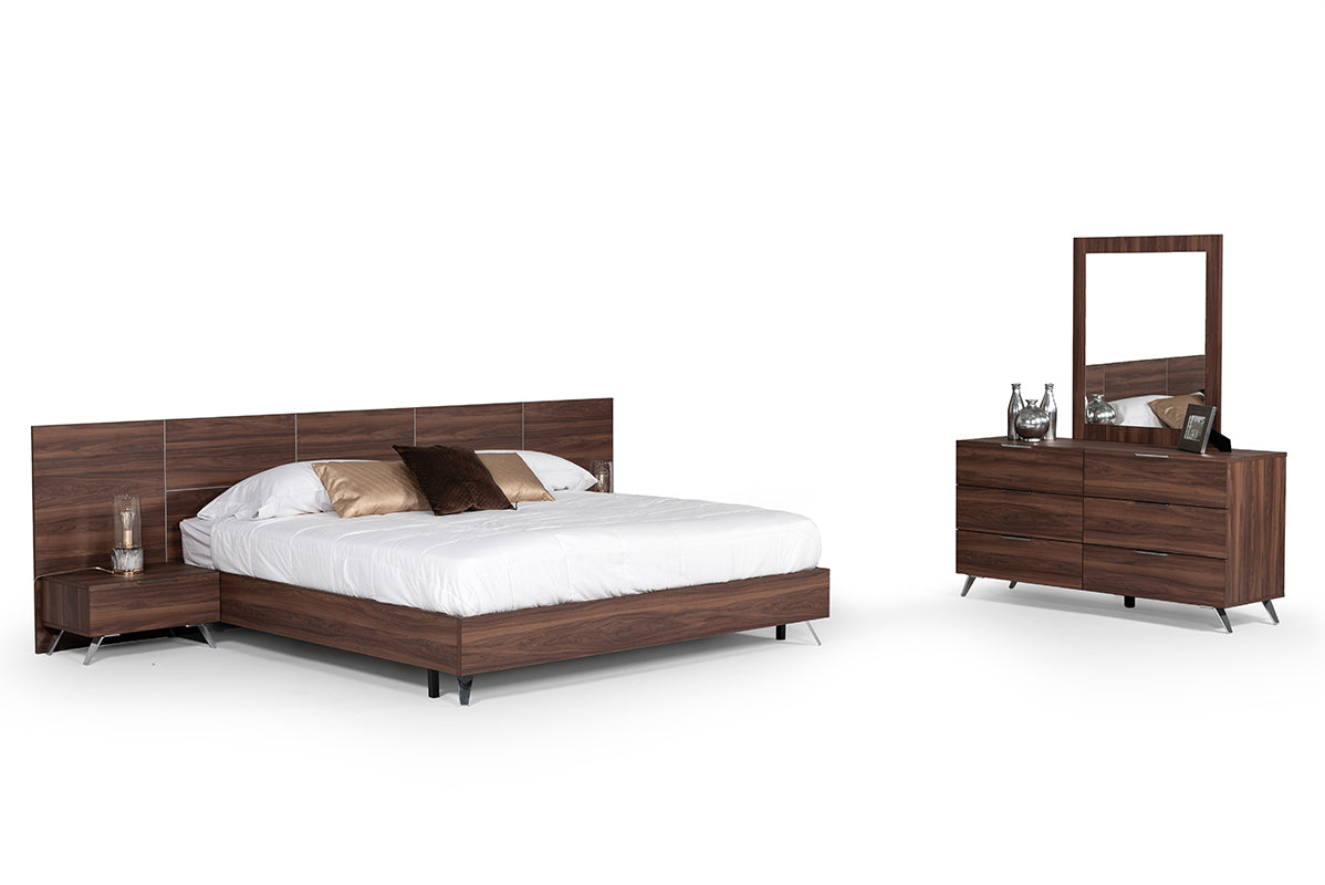 Brooklyn Italian Modern Walnut Mirror - View 2