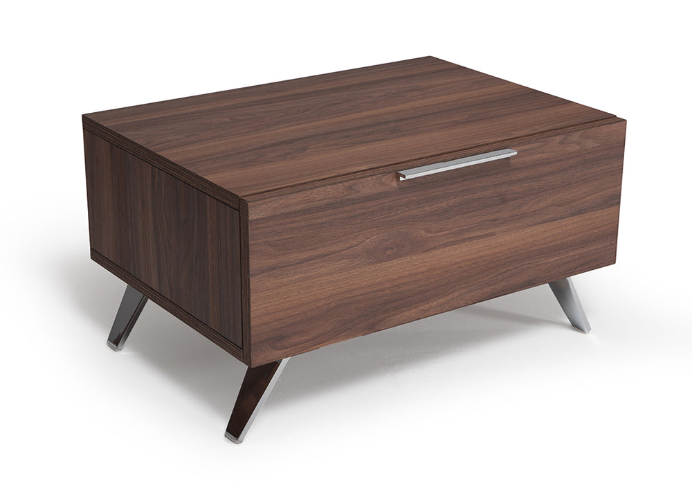 Brooklyn Italian Modern Walnut Nightstand - View 2