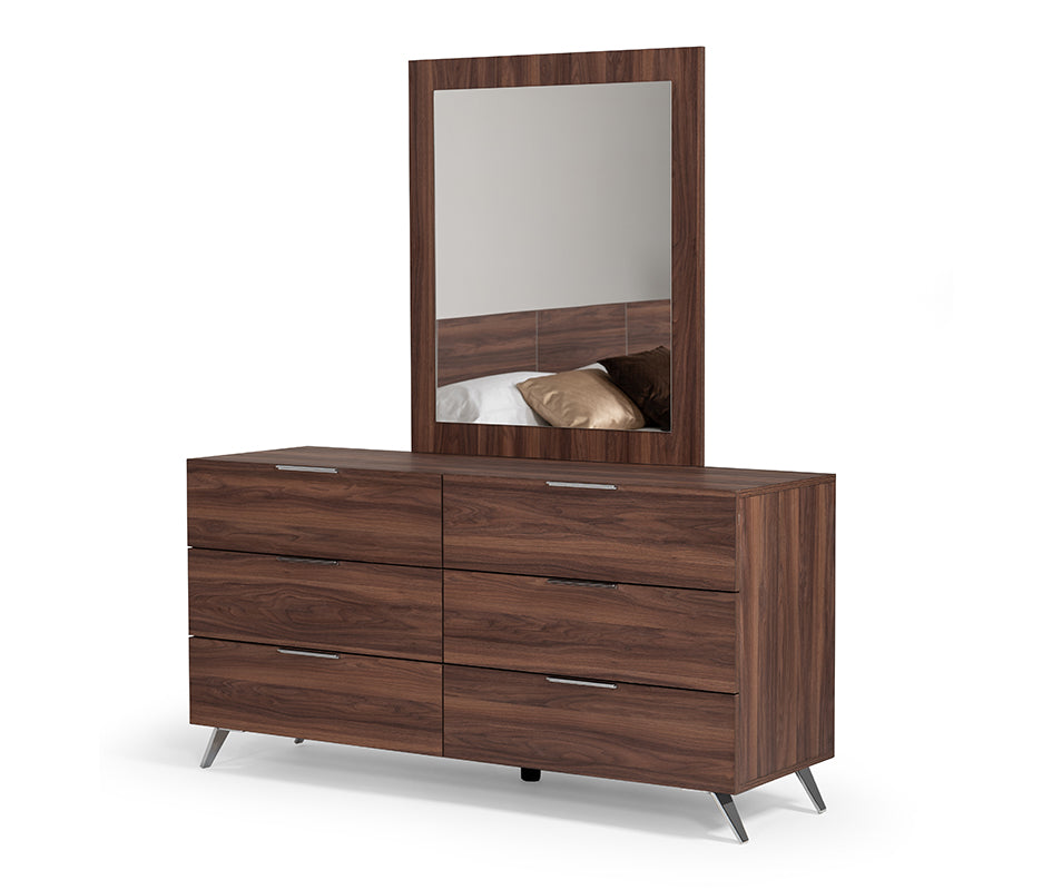 Brooklyn Italian Modern Walnut Mirror