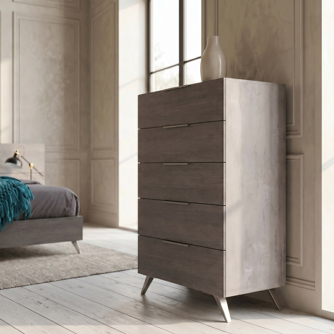 Bronx Italian Modern Faux Concrete & Grey Chest