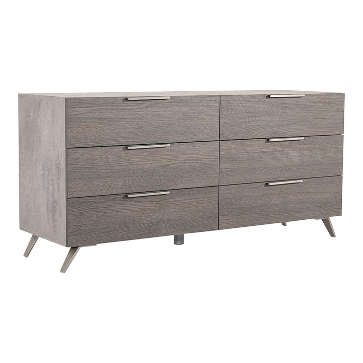 Bronx Italian Modern Faux Concrete &amp; Grey Dresser