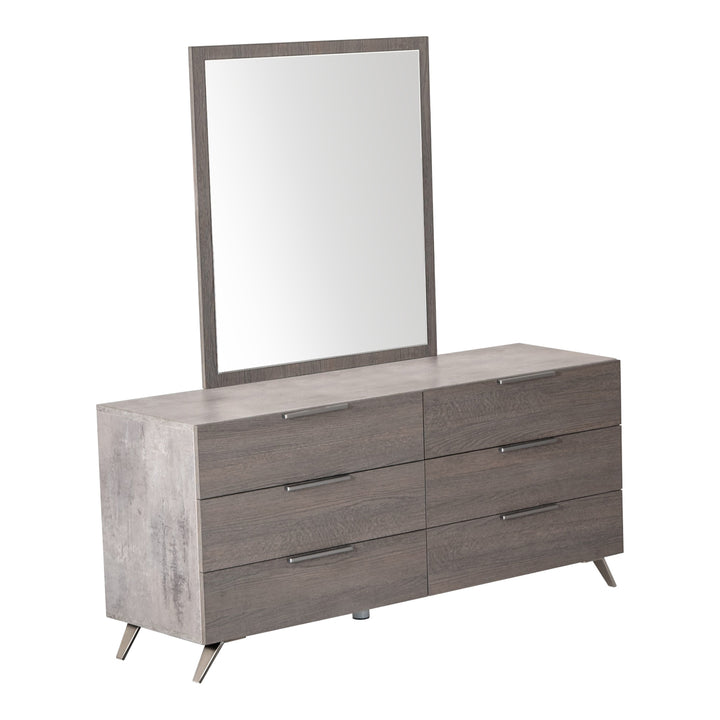 Bronx Italian Modern Faux Concrete &amp; Grey Bedroom Set