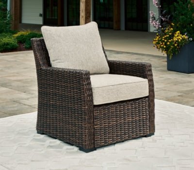 Brook Ranch Outdoor Lounge Chair with Cushion - Dark Brown Lounge Chair modern furniture Contempo Furniture