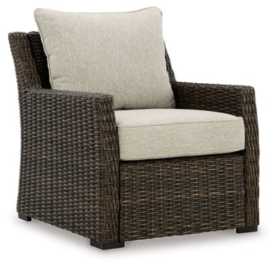 Brook Ranch Outdoor Lounge Chair with Cushion - Dark Brown Lounge Chair modern furniture Contempo Furniture