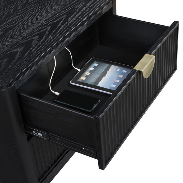 Brookmead - 2 - Drawer Nightstand - Black Accent Nightstand modern furniture Contempo Furniture