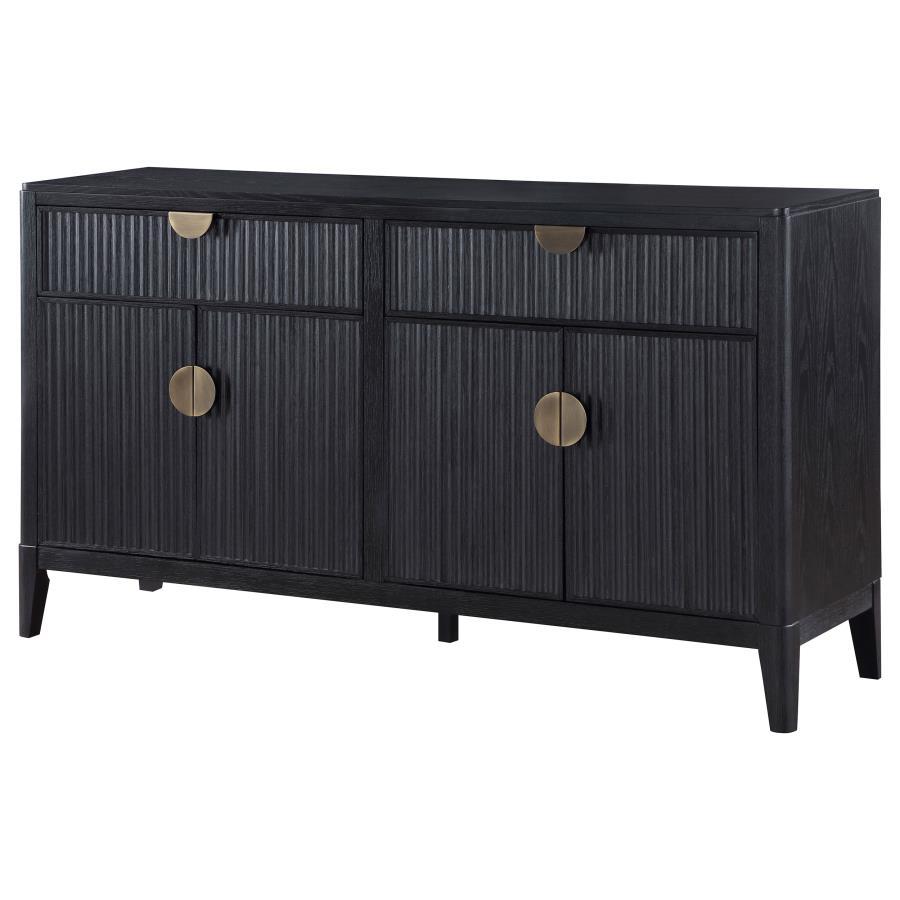 Brookmead - 4 Door Sideboard Buffet Storage Cabinet - Black Buffets modern furniture Contempo Furniture