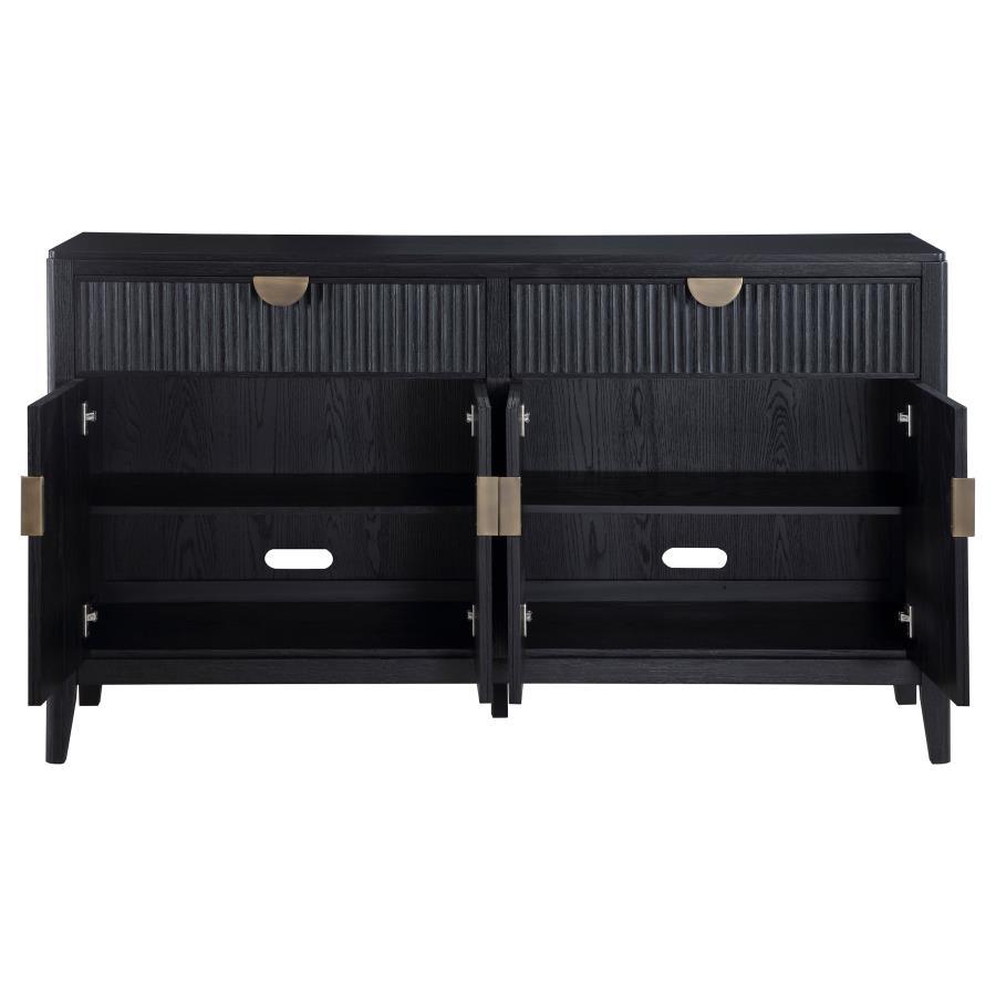 Brookmead - 4 Door Sideboard Buffet Storage Cabinet - Black Buffets modern furniture Contempo Furniture