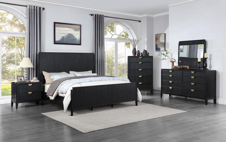 Brookmead - 5 - Drawer Bedroom Chest - Black Accent Chest modern furniture Contempo Furniture