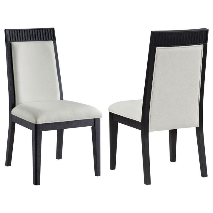 Brookmead - Dining Side Chair (Set of 2) - Ivory / Black Chair Set modern furniture Contempo Furniture