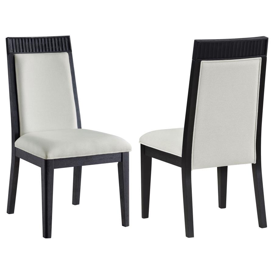 Brookmead - Dining Side Chair (Set of 2) - Ivory / Black Chair Set modern furniture Contempo Furniture