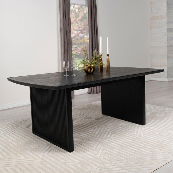 Brookmead - Extension Leaf Dining Table - Black Dining Table with Extension modern furniture Contempo Furniture