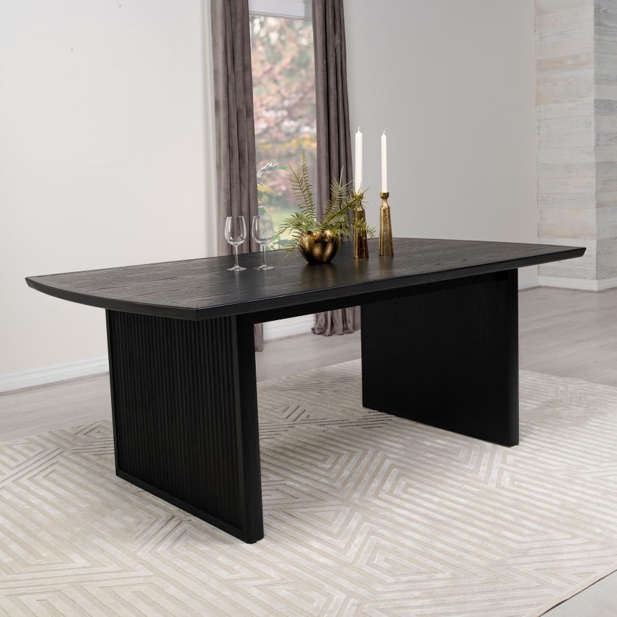 Brookmead - Extension Leaf Dining Table - Black Dining Table with Extension modern furniture Contempo Furniture