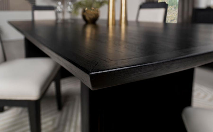Brookmead - Extension Leaf Dining Table - Black Dining Table with Extension modern furniture Contempo Furniture