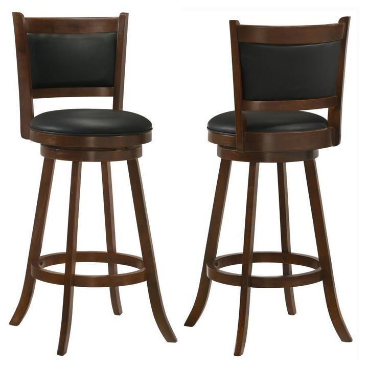 Broxton - Upholstered Swivel Bar Chair (Set of 2) - Chestnut Stool Set modern furniture Contempo Furniture